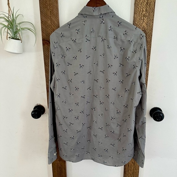 Men’s Mallard Duck Print Button Down Shirt Size Medium EUC - Picture 7 of 12